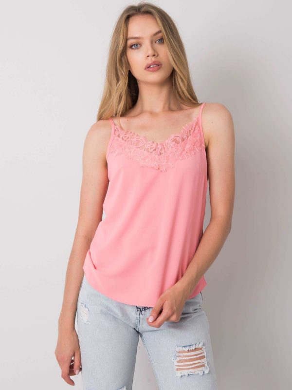 Light pink top with lace Alenna