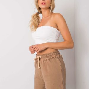 Brown women's shorts in cotton Nastassja FOR FITNESS