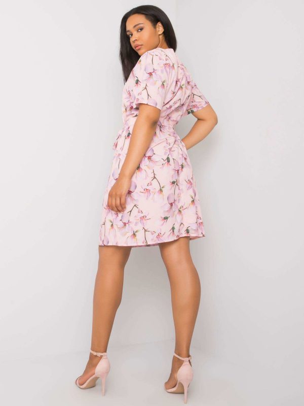 Pink Patterned Plus Size Dress Celene