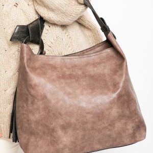 Brown eco-leather urban bag