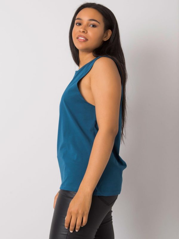 Marine plus size cotton top Deann RUE PARIS