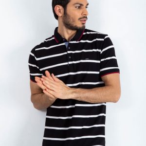 Black Men's Throwback Polo Shirt