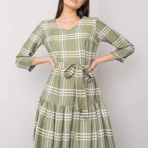 Giana Green Checkered Dress