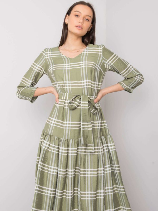 Giana Green Checkered Dress