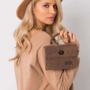 Brown Triangle Leather Handbag