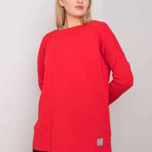 Kalise Red Plain Plus Size Blouse