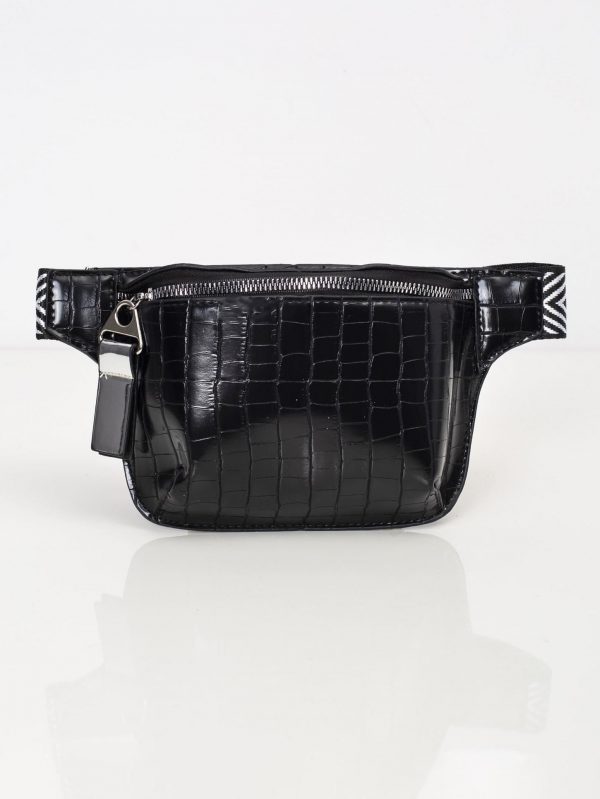 Black sachet with patterned belt