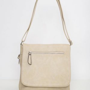 Beige women's handbag with flip