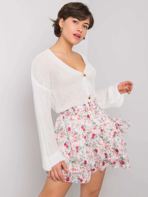 Jussie White Floral Skirt