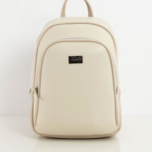 Light Beige Eco Leather Backpack