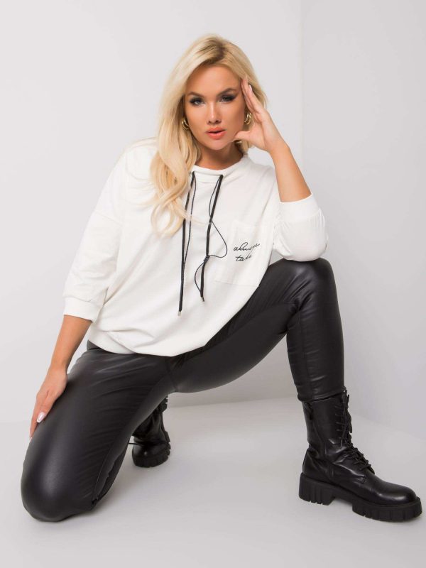 Ecru Cotton Sweatshirt Plus Size Shelly