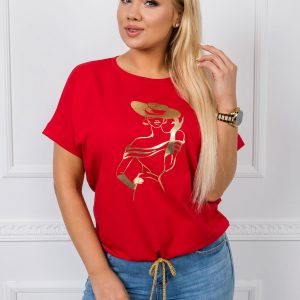 Red plus size blouse Brigitte