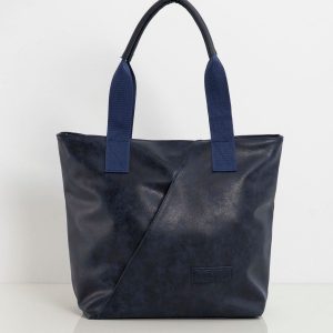 Navy blue eco-leather bag