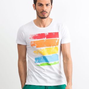 Men's T-shirt with colorful print white