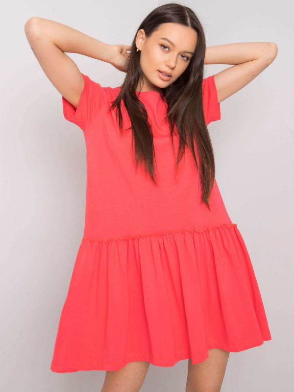 Cammie Coral Ruffle Dress