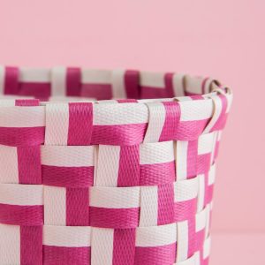 Dark Pink Braided Basket Set