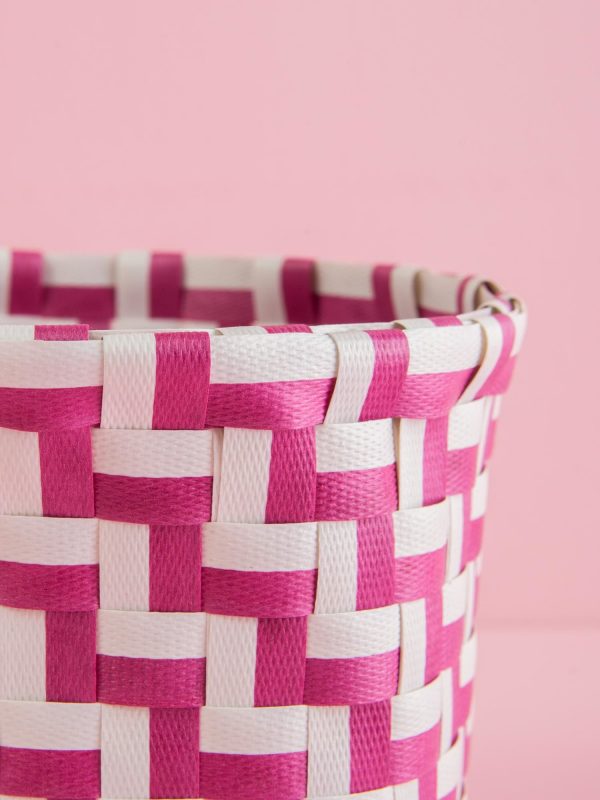 Dark Pink Braided Basket Set