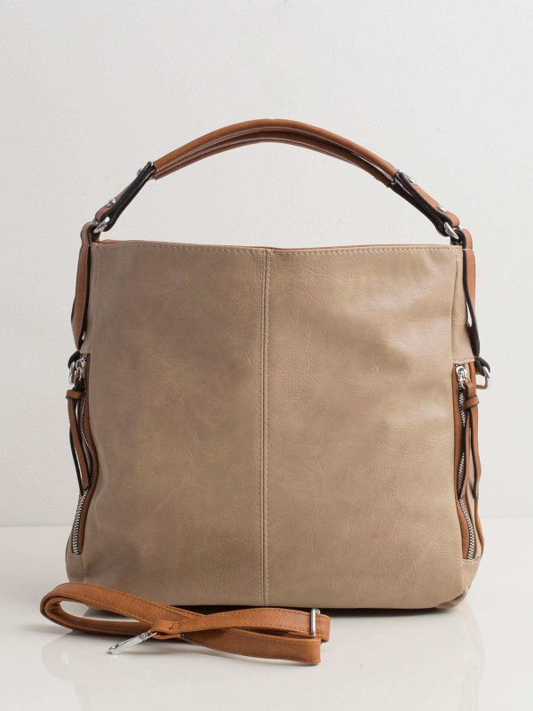 Dark Beige Eco Leather City Bag