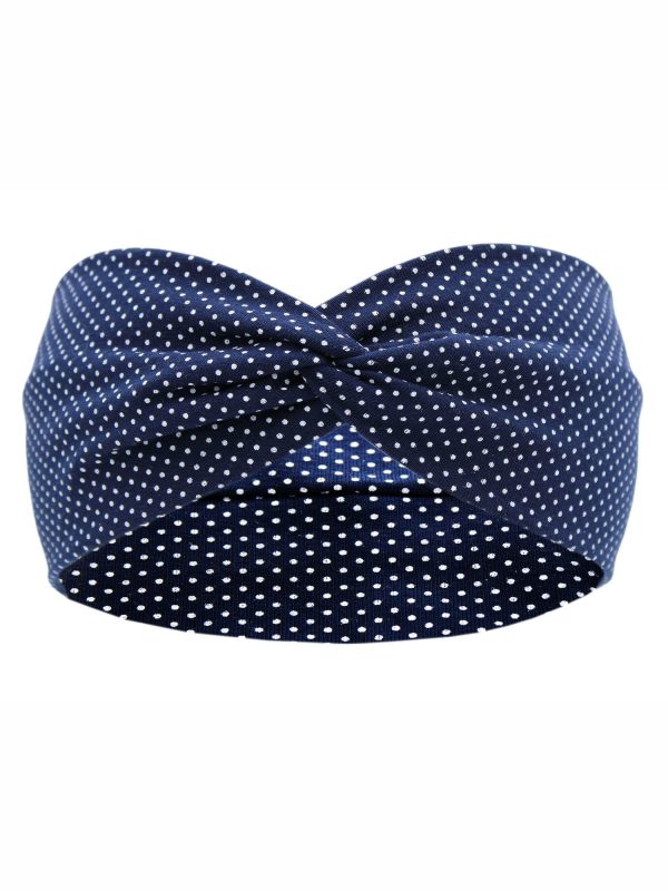 Navy blue headband for girl in polka dot 6-9 years