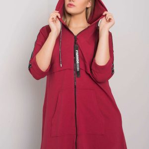 Burgundy long sweatshirt plus size Aydin