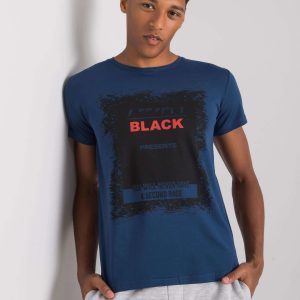 Men's light navy T-shirt cotton Brighton