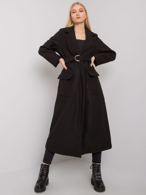 Black Maxe Belt Coat