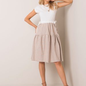 Jennifer RUE PARIS white and brown dress