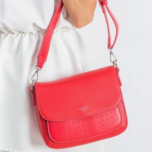 Red eco-leather women's handbag