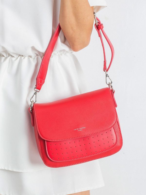 Red eco-leather women's handbag