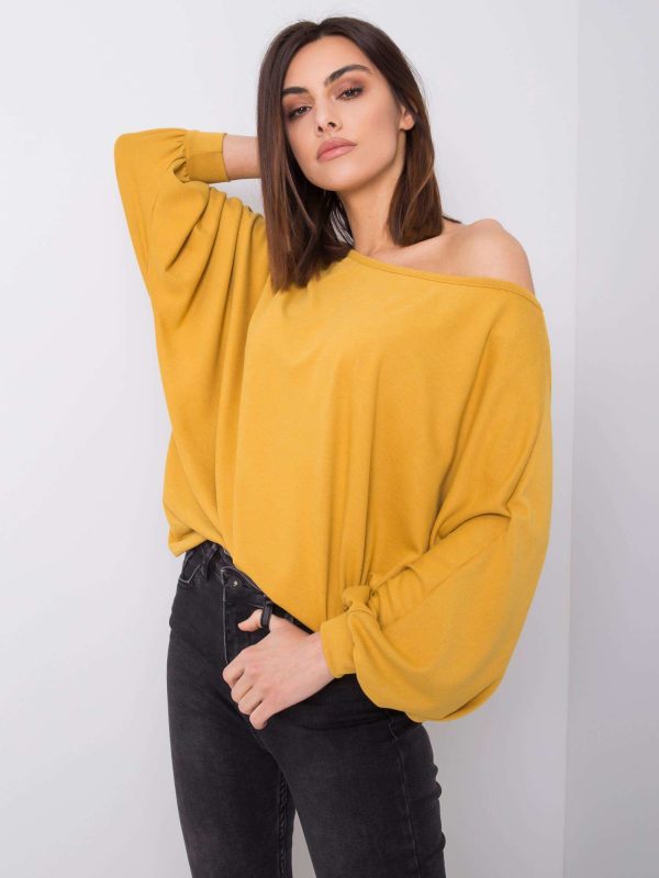 Lissa RUE PARIS mustard oversized blouse