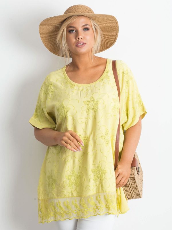 Lime embroidered tunic PLUS SIZE