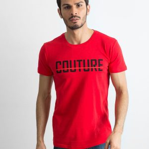 Red T-shirt for men with inscription