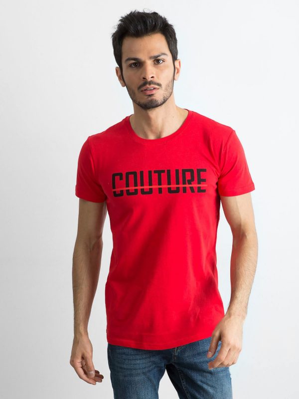 Red T-shirt for men with inscription