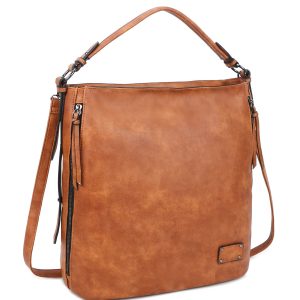 Light brown urban bag with LUIGISANTO handle