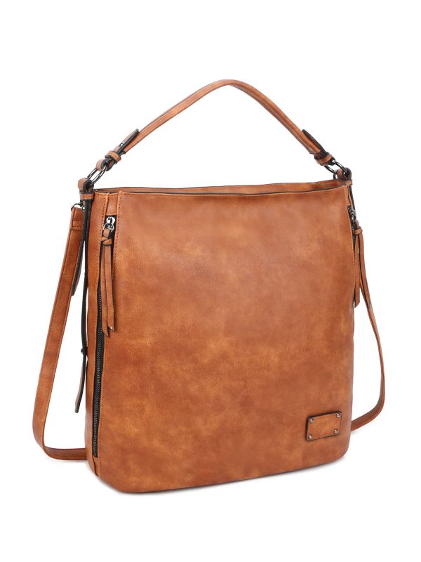 Light brown urban bag with LUIGISANTO handle