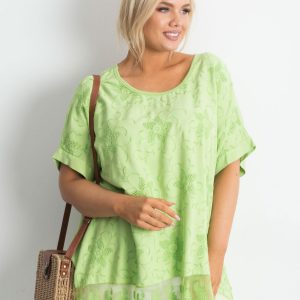 Green embroidered tunic PLUS SIZE