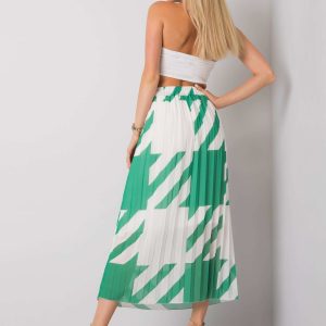 Dark Green Pleated Maxi Skirt Isidora