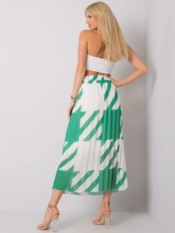 Dark Green Pleated Maxi Skirt Isidora