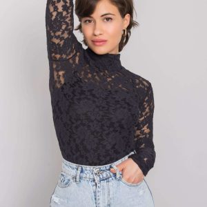 Frieda RUE PARIS black lace blouse