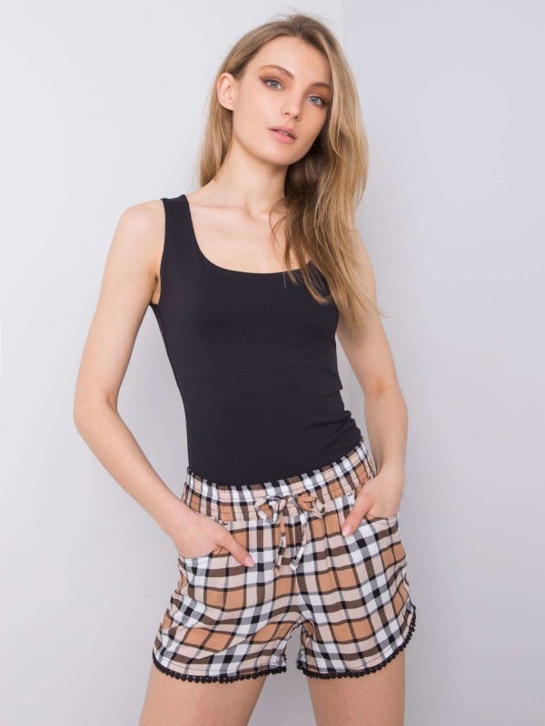 Light Brown Checkered Shorts Julieta FRESH MADE