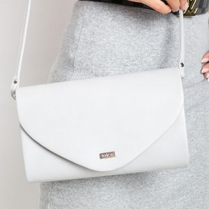 Light gray eco-leather clutch bag