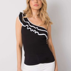 Black top with ruffles Rhea OCH BELLA