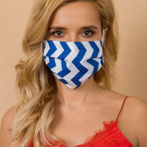 White-navy blue reuse protective mask