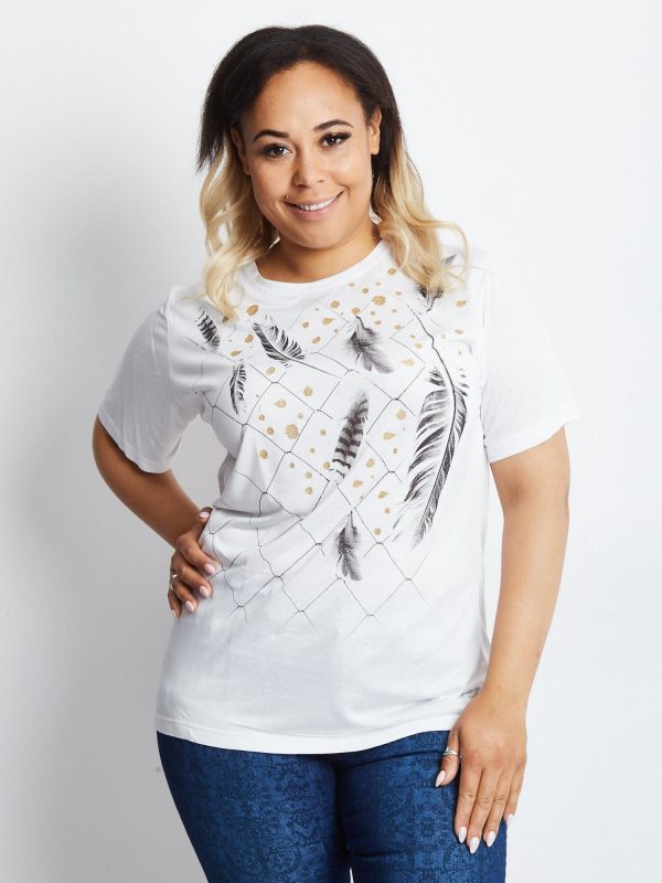 White T-shirt plus size Unravelling