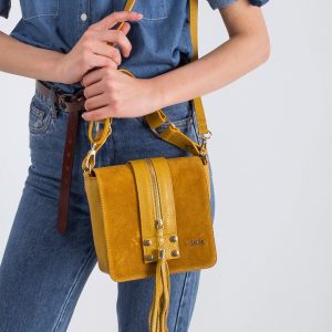 Dark Yellow Small Leather Handbag