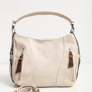 Beige City Bag with Detachable Strap