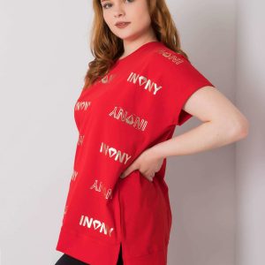 Red Plus Size Mallory Cotton Blouse