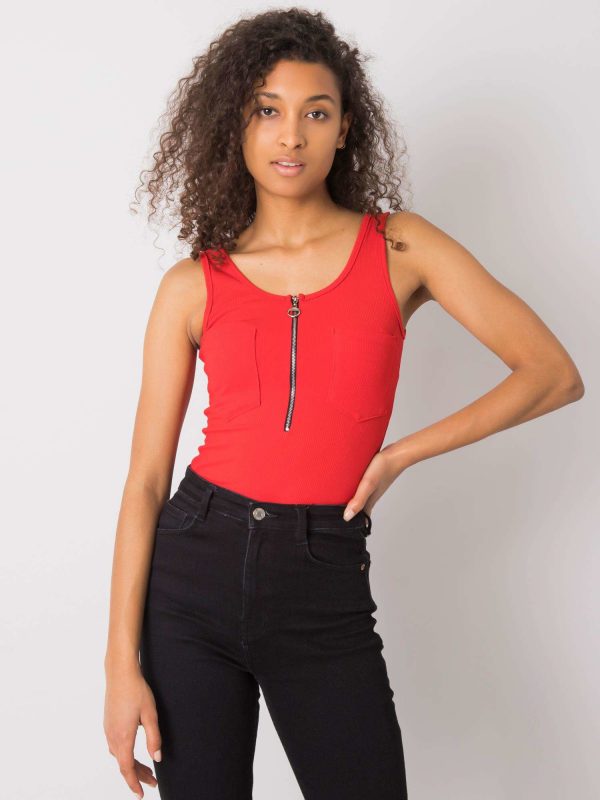 Red top with Rosalind pockets