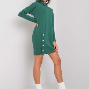 Dark green sweatshirt dress with hood Preston RUE PARIS