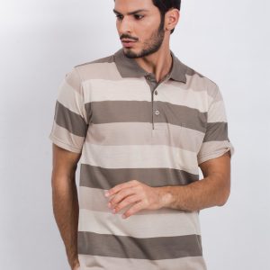 Beige Khaki Men's Polo Shirt Without